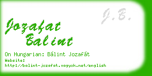 jozafat balint business card